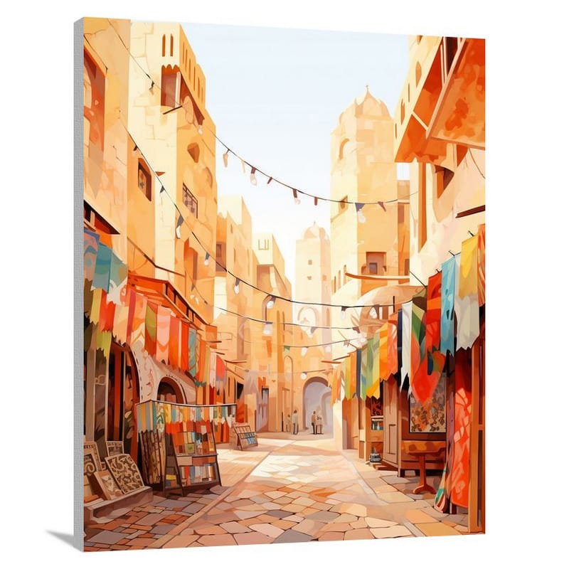 Abu Dhabi Kaleidoscope: A Vibrant Souk - Canvas Print