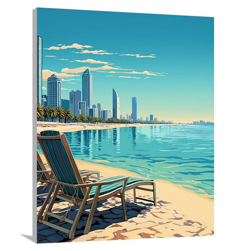 Abu Dhabi Oasis - Pop Art - Canvas Print