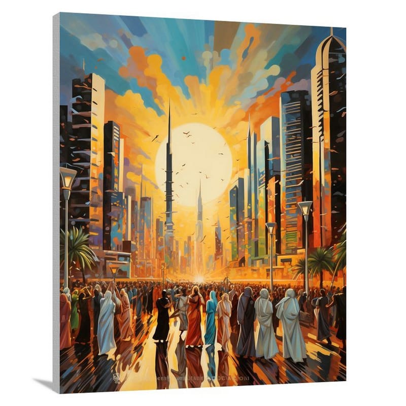 Abu Dhabi's Vibrant Cityscape - Canvas Print