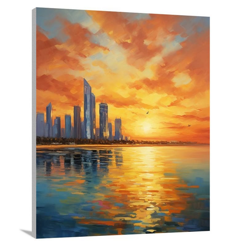Abu Dhabi Sunset: Tranquil Majesty - Canvas Print