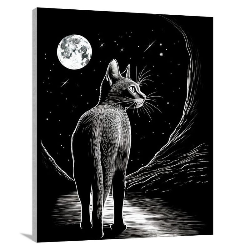 Abyssinian Serenade - Black And White - Canvas Print