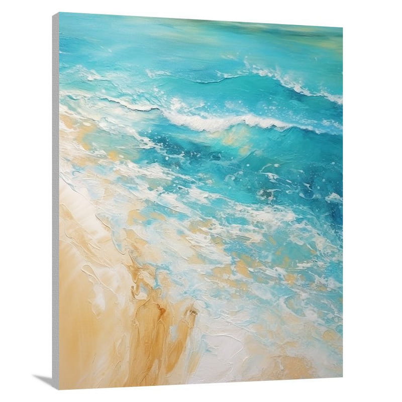 Aerial Beach Symphony - Impressionist - Canvas Print