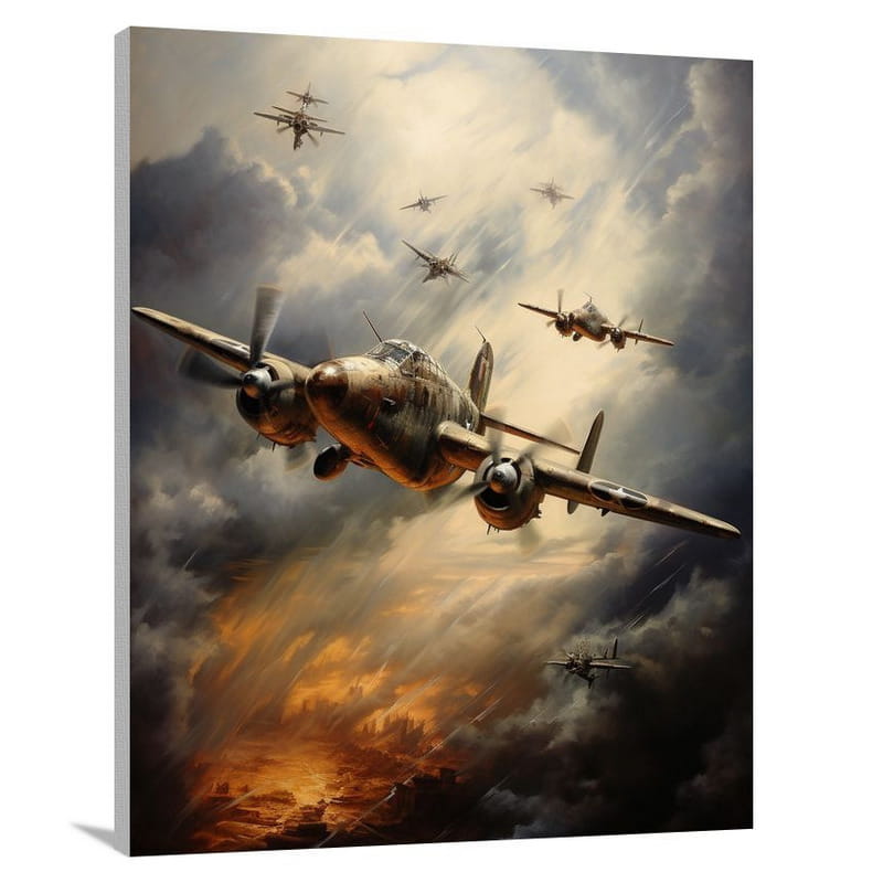 Aerial Majesty: Military Aircraft - Canvas Print