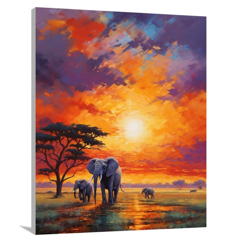 Africa's Serene Symphony - Impressionist - Canvas Print