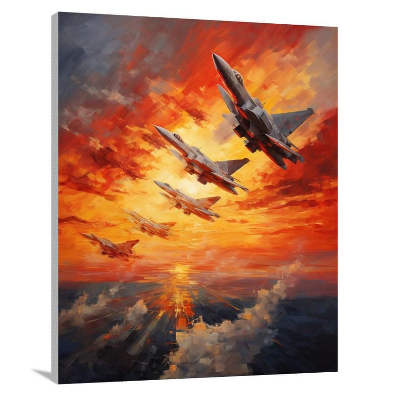 Air Force Formation - Impressionist - Canvas Print