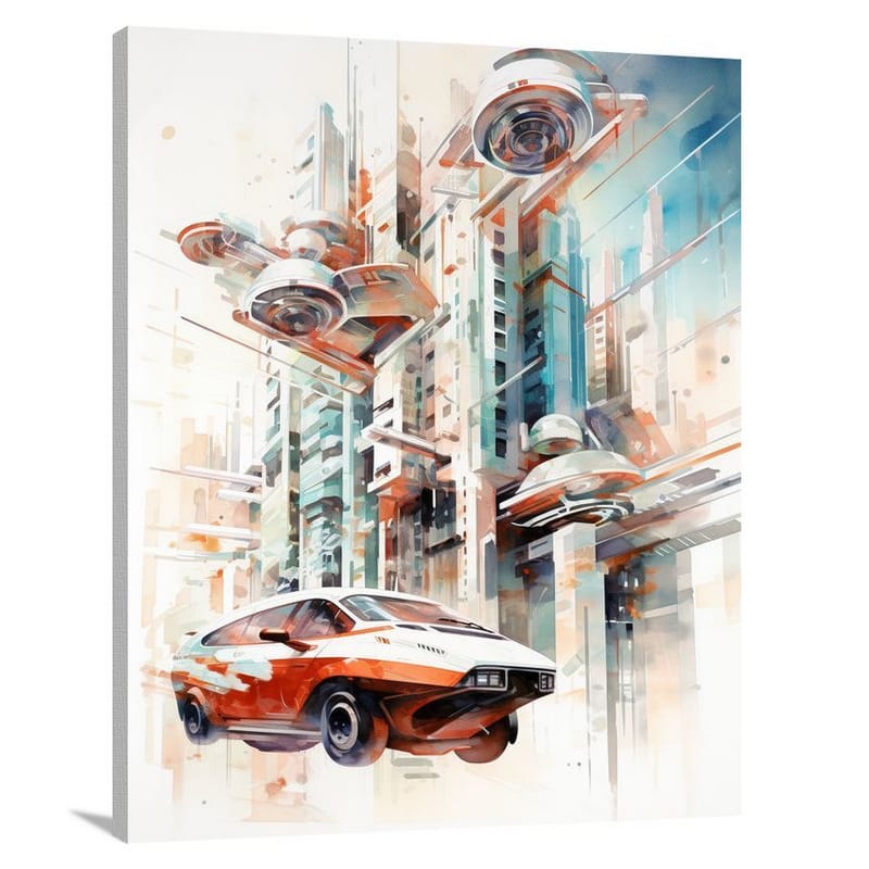 Airborne Urban Symphony - Canvas Print