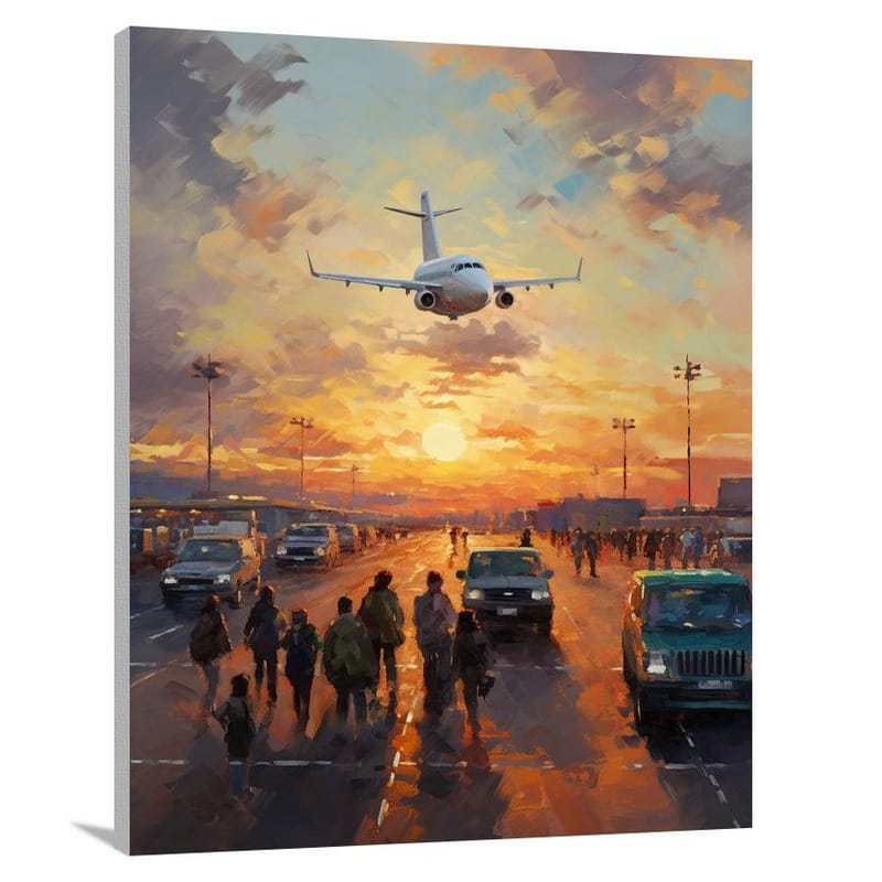 Airport Rush - Impressionist - Canvas Print