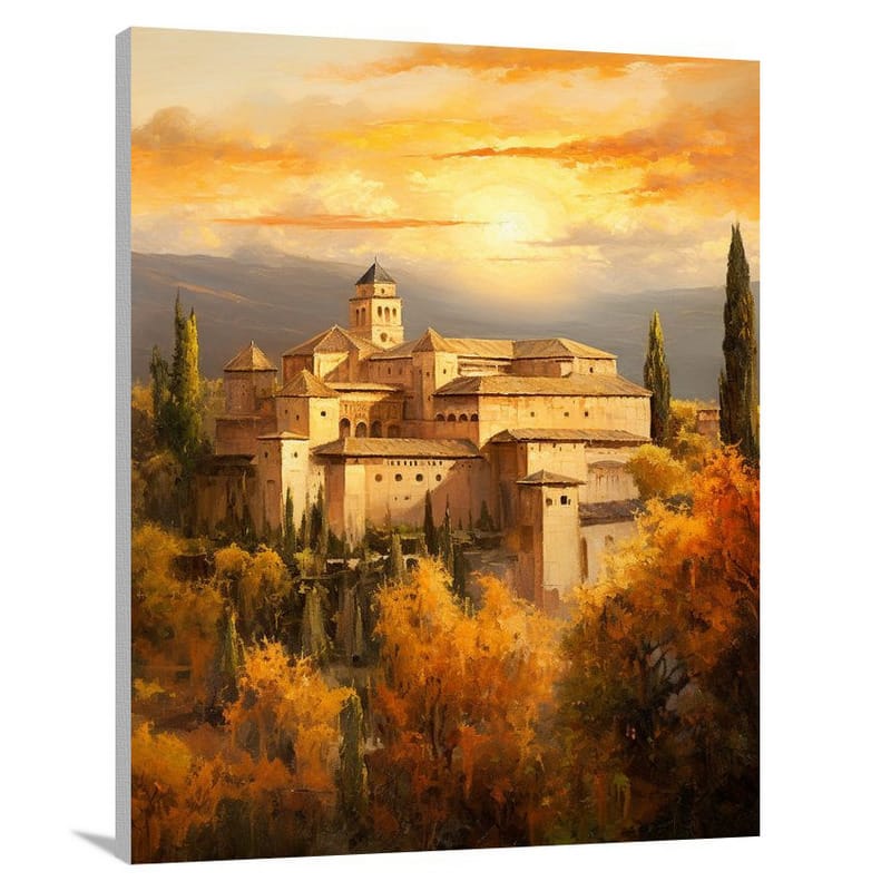 Alhambra's Golden Symphony - Canvas Print