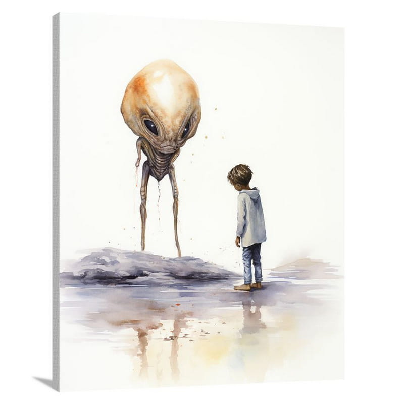 Alien Encounter - Watercolor - Canvas Print