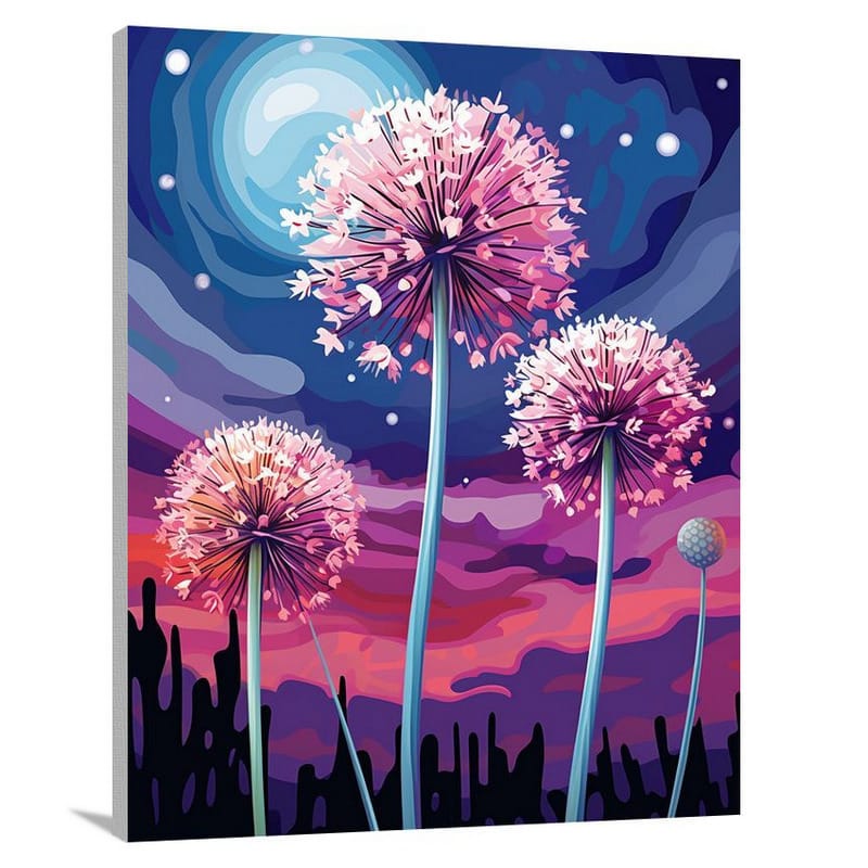 Allium Blooms: A Stormy Glow - Canvas Print