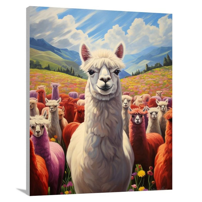 Alpaca in Bloom - Canvas Print