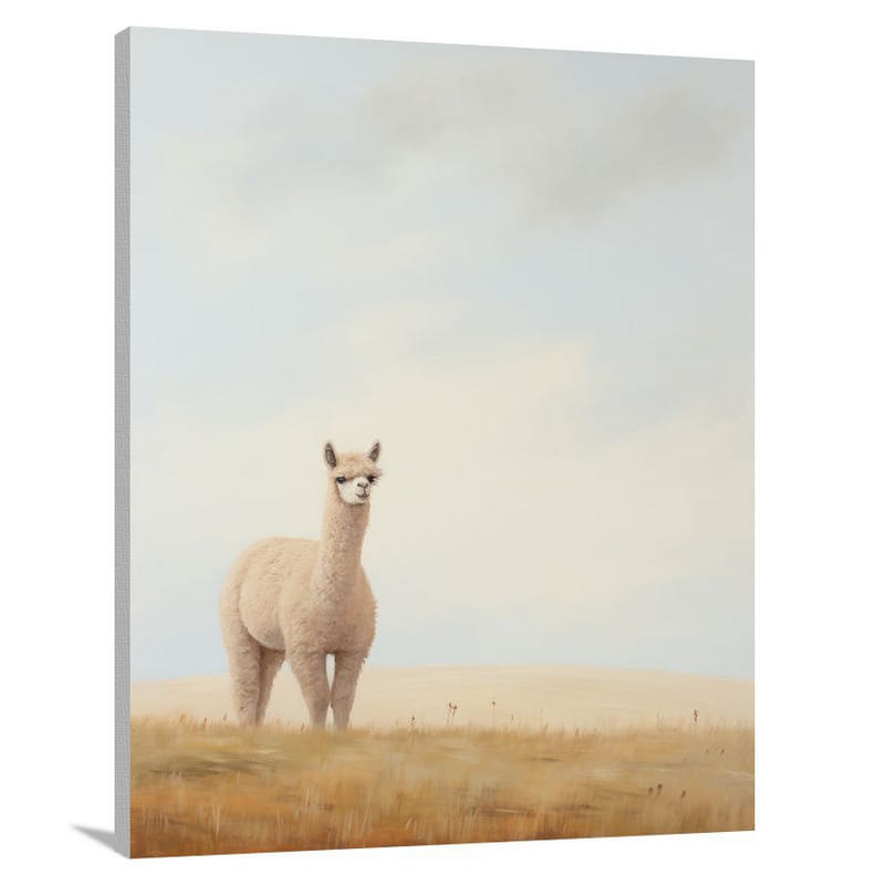 Alpaca's Solitude - Minimalist - Canvas Print