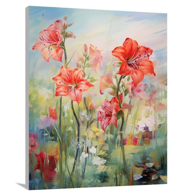 Amaryllis in Wild Bloom - Canvas Print