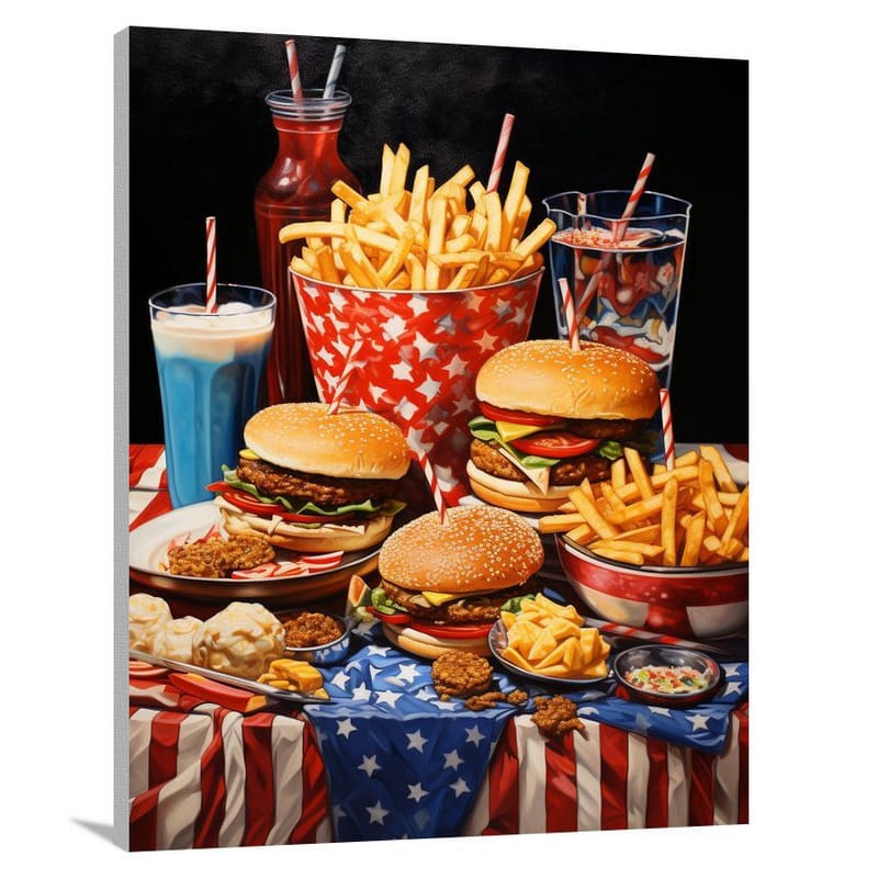 American Cuisine: A Culinary Fusion - Canvas Print