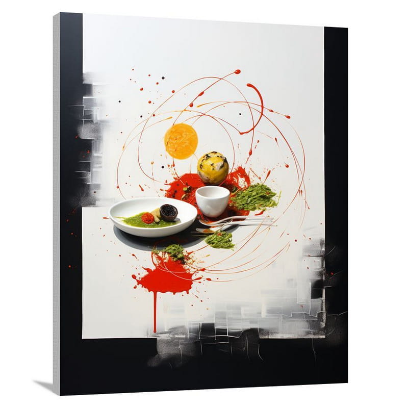 American Cuisine: A Global Feast - Minimalist - Canvas Print