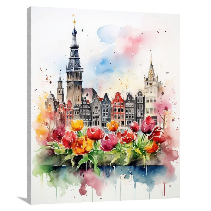 Amsterdam Blooms: A Captivating Skyline - Canvas Print
