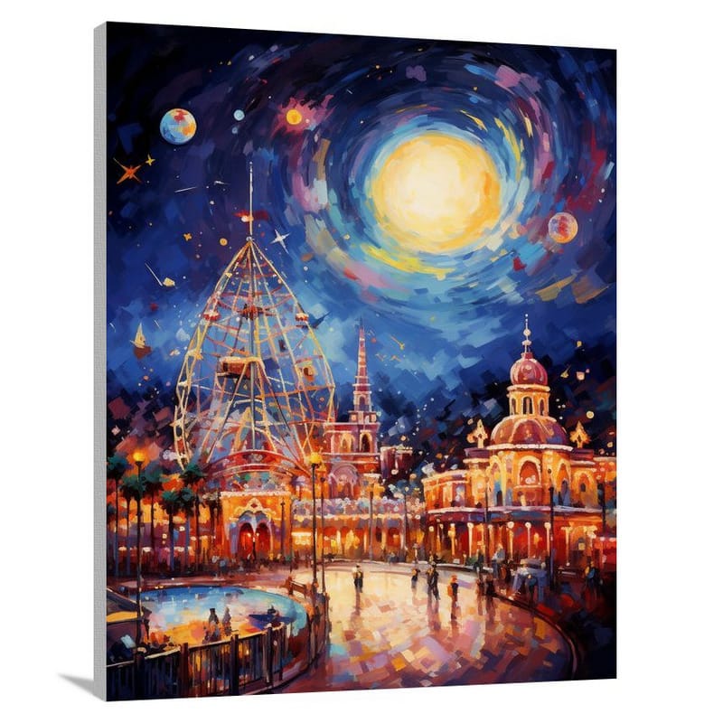 Amusement Park's Twilight Glow - Canvas Print