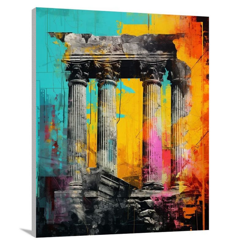 Ancient Ruin, Architecture: Eroded Elegance - Canvas Print