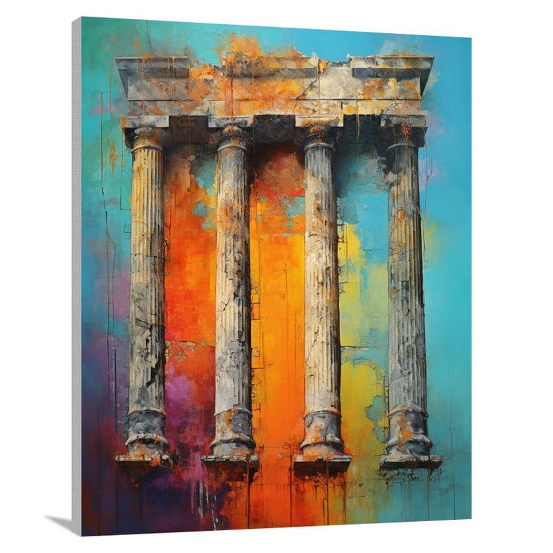 Ancient Ruin: Eroded Elegance - Canvas Print