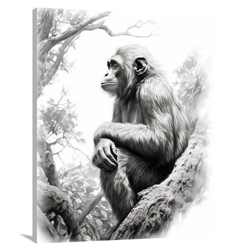 Ancient Wisdom: Monkey in the Canopy - Canvas Print