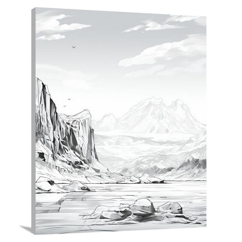 Antarctica's Majesty - Black And White - Canvas Print