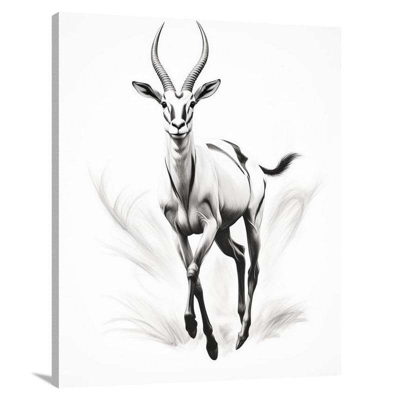 Antelope's Dance of Freedom - Black And White - Canvas Print