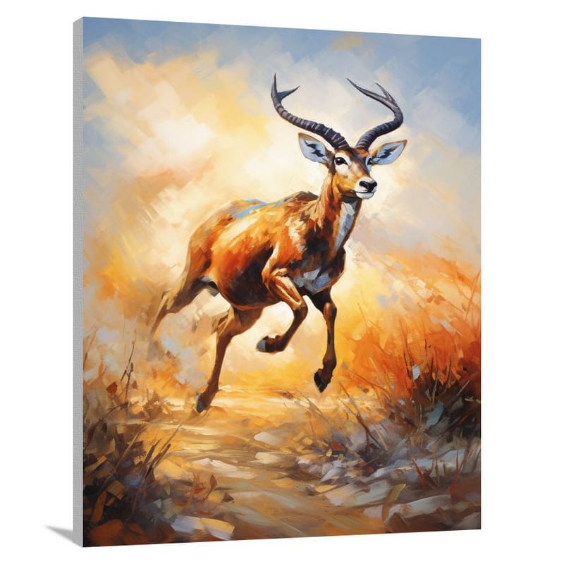 Antelope's Golden Leap - Canvas Print