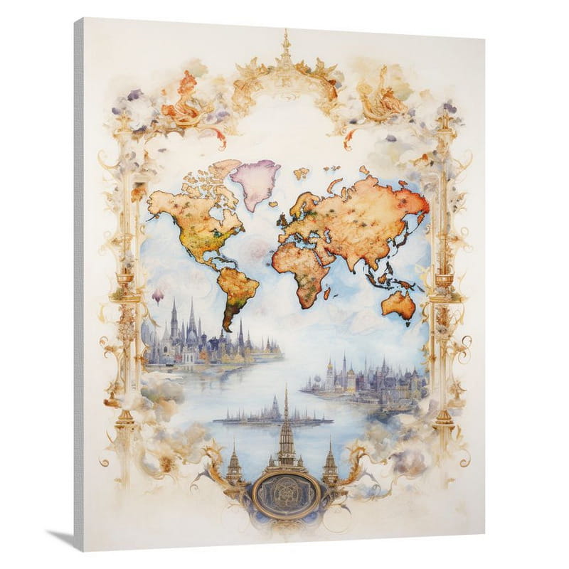 Antique World Map - Canvas Print
