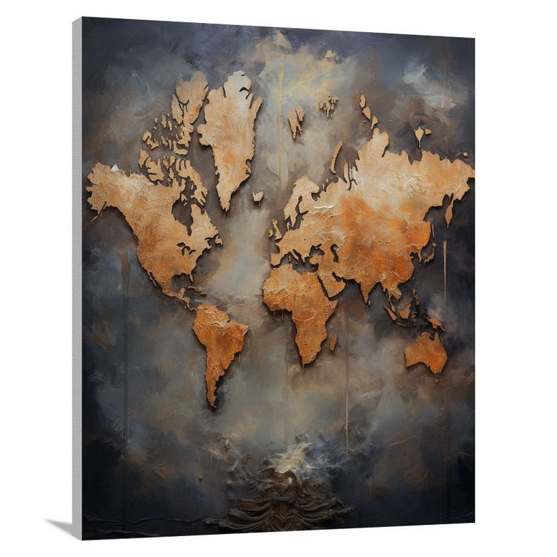 Antique World Map: Unveiling Humanity - Canvas Print