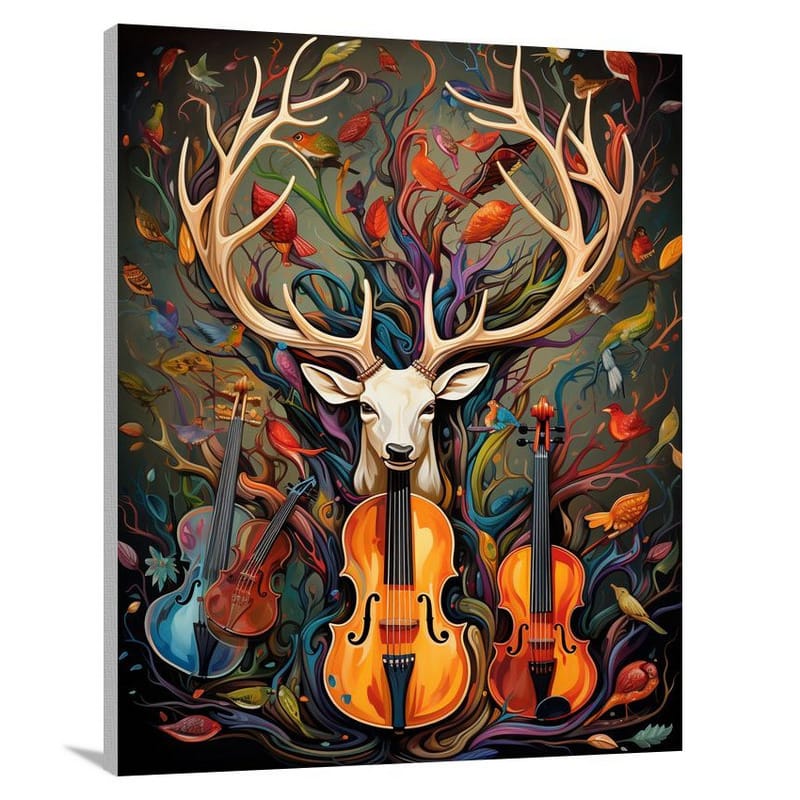 Antler Symphony - Pop Art - Canvas Print