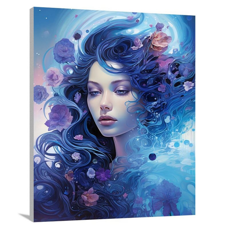 Aquarius's Cosmic Symphony - Canvas Print