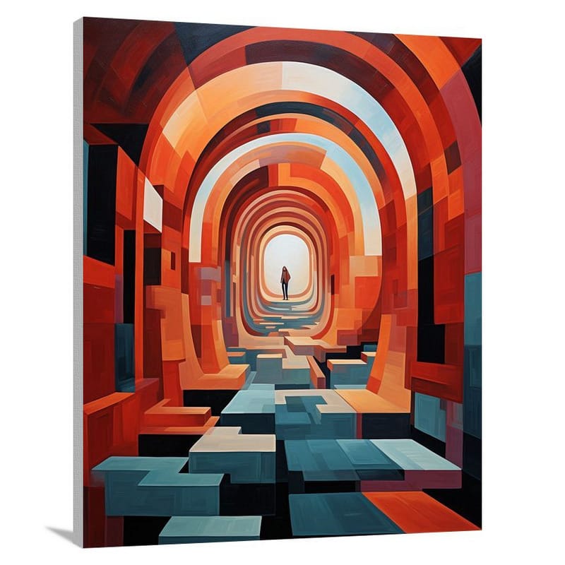 Architectural Dreams: Tunnel of Imagination - Canvas Print