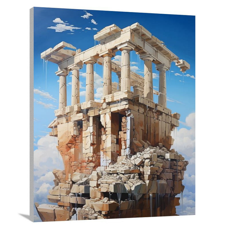 Architectural Symphony: Acropolis Ascending - Canvas Print