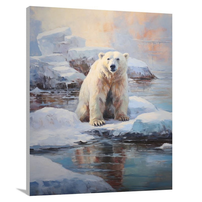Arctic Majesty: Polar Bear's Solitude - Canvas Print