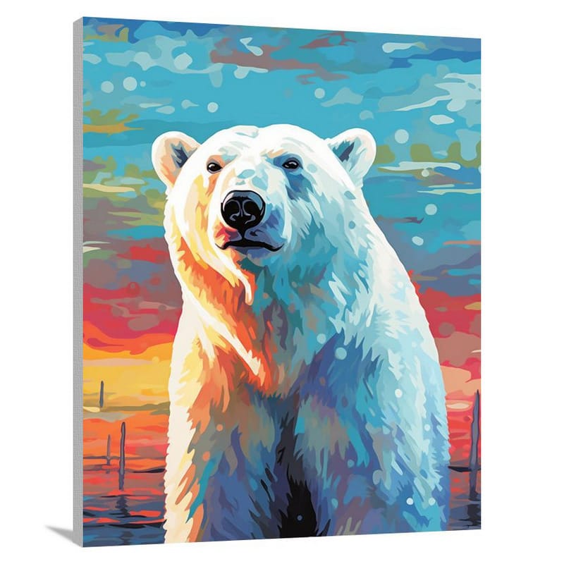 Arctic Mirage: Polar Bear's Pop - Canvas Print