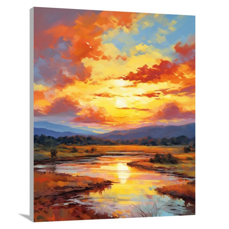 Arkansas Sunset - Impressionist - Canvas Print