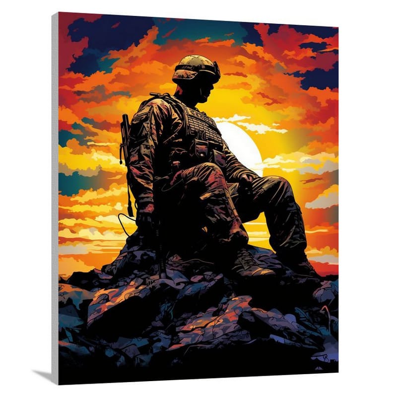 Army's Sunset Tribute - Canvas Print