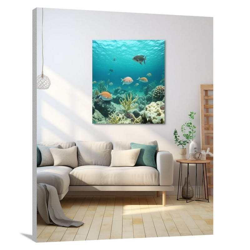 Aruba's Aquatic Symphony - Minimalist - Canvas Print