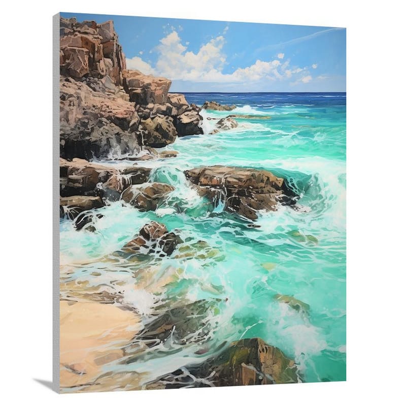Aruba's Turquoise Embrace - Contemporary Art - Canvas Print