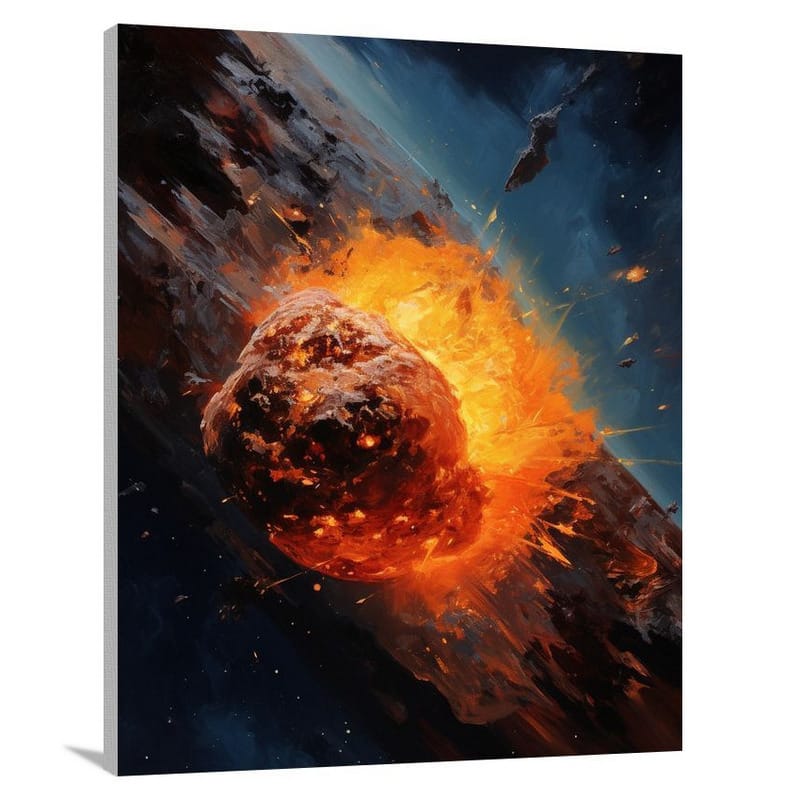 Asteroid's Fiery Dance - Canvas Print