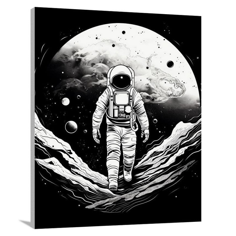Astronaut's Cosmic Journey - Canvas Print