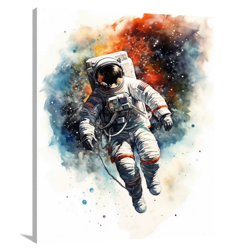 Astronaut's Cosmic Unity - Canvas Print
