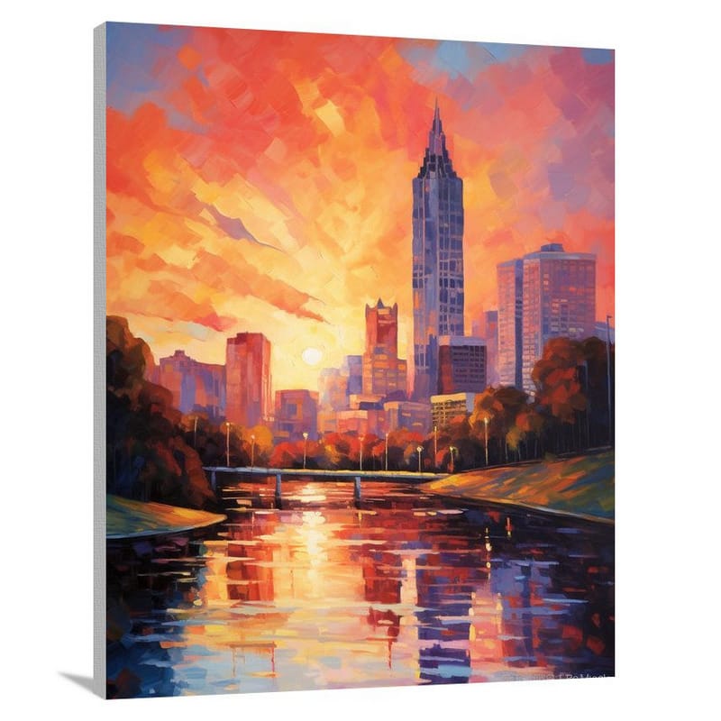 Atlanta's Flaming Horizon - Canvas Print