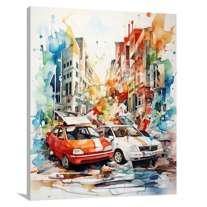 Automobile Symphony - Watercolor - Canvas Print