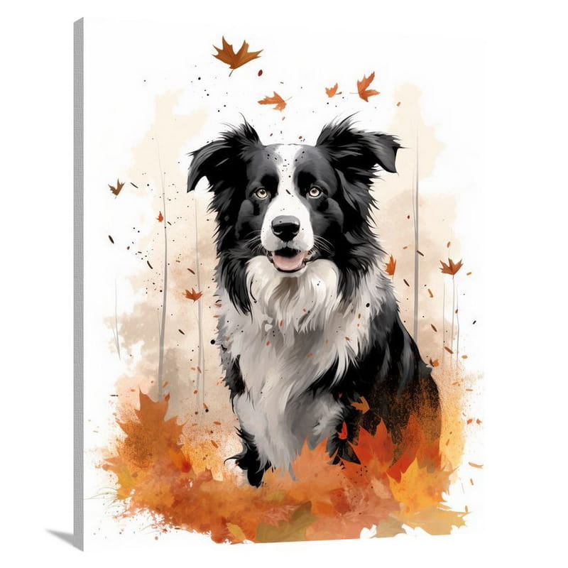 Autumn's Collie Symphony - Canvas Print