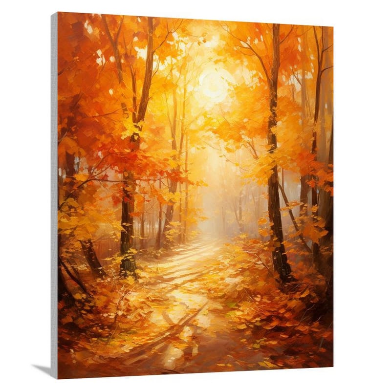 Autumn's Fiery Path - Canvas Print