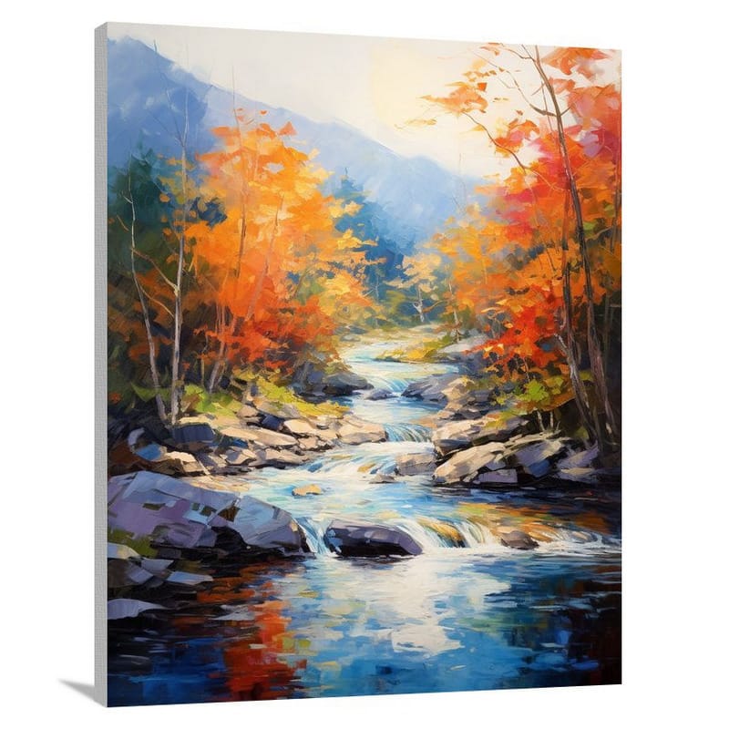 Autumn's Fiery Symphony in Vermont - Canvas Print