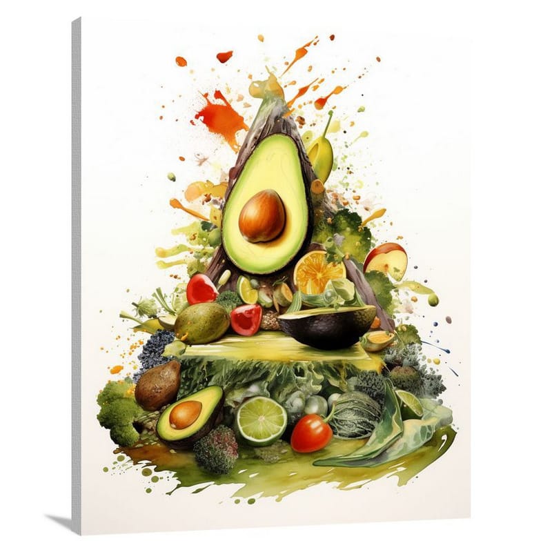 Avocado Symphony - Watercolor - Canvas Print