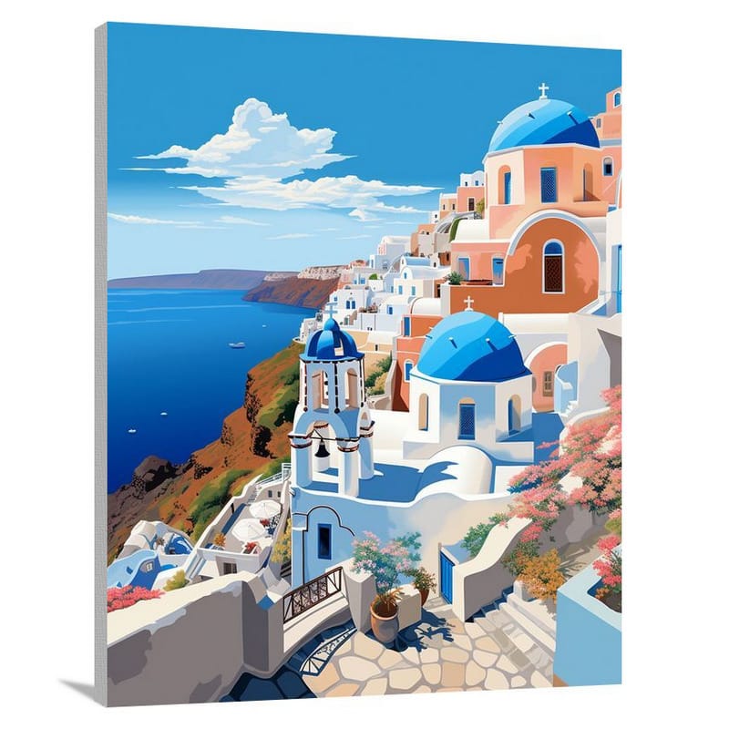 AzureParadise: Santorini's Hidden Gem - Canvas Print