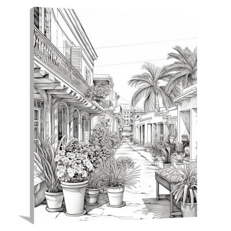 Bahamas Street Serenade - Canvas Print